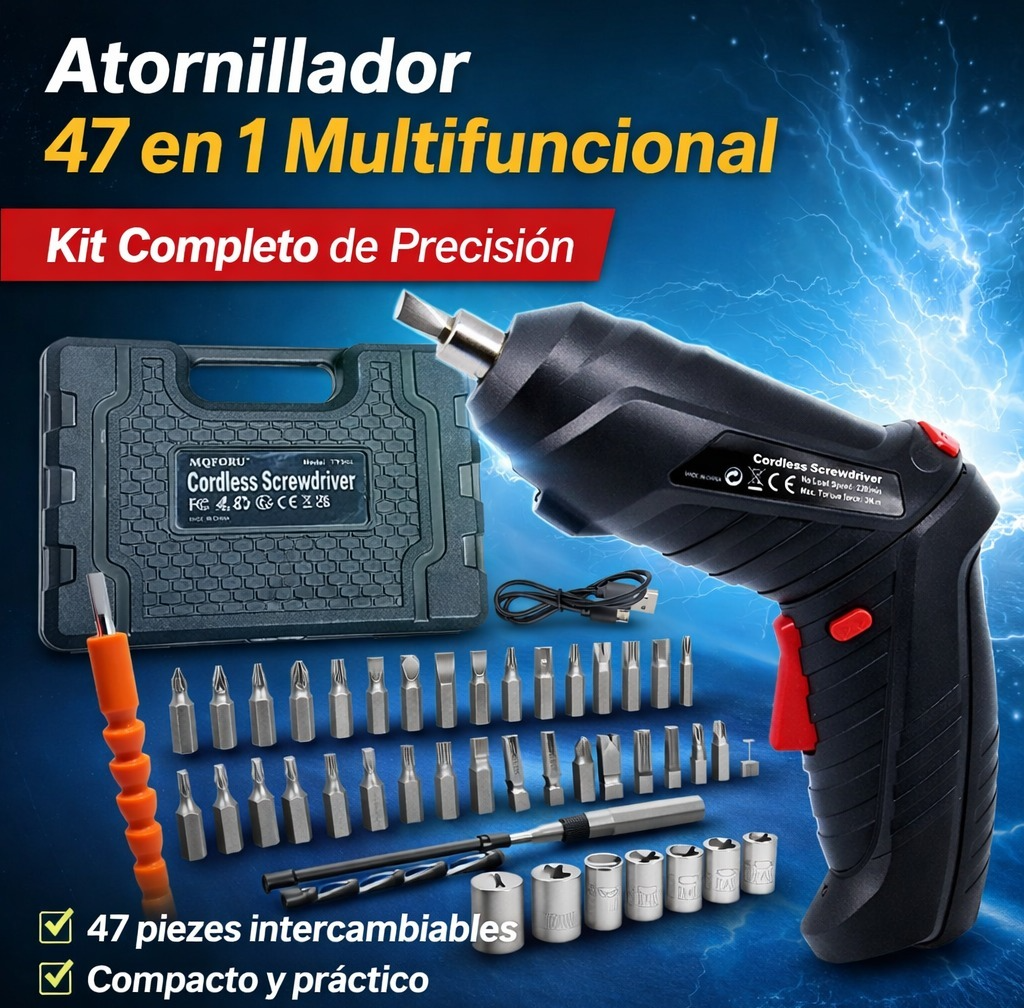 DESTORNILLADOR INALÁMBRICO 47 PIEZAS